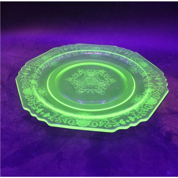 (3) Depression Glass Plates - Glows