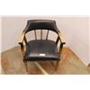 Image 1 : *Vintage Black Vinyl Padded Captain's Chair - 36" Tall