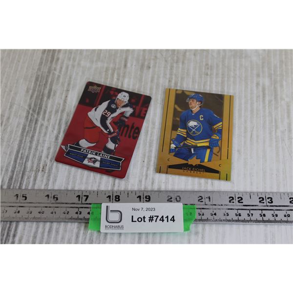 (2) 18-19 Tim Horton's Inserts - Jack Eichel, Gold Etchings; Patrick Laine DC-39