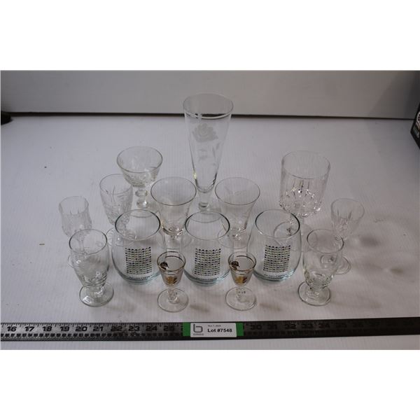 (15) Assorted Stemware Glasses