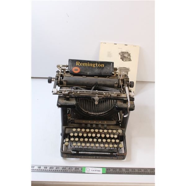 Antique Remington Type Writer + Manual