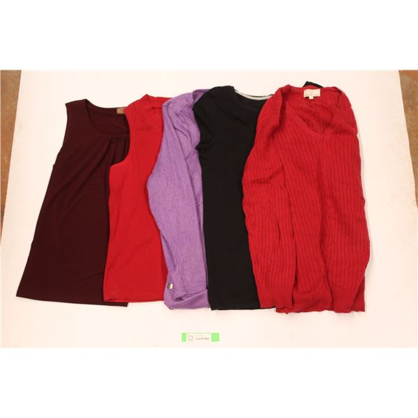 (3) Ladies Sleeveless Shirts (2) Sweaters