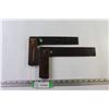 Image 1 : (2) Wood and Brass Carpenters Squares