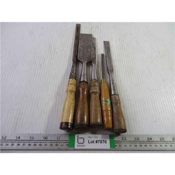 (5) Assorted Vintage Chisels - Bodnarus Auctioneering