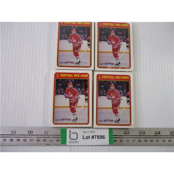 (4) Pkgs. of OPeeChee Central Red Army Hockey Cards (sealed)