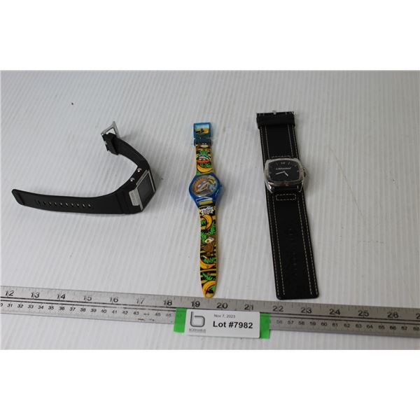 (3) Watches - Rugrats - Heineken - Diesel (non running)