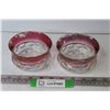 Image 1 : (2) Glass Dessert Bowls (paint chipping off)