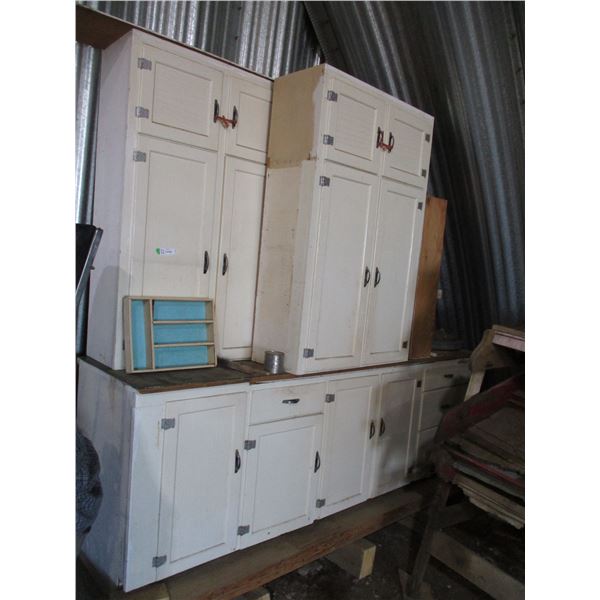 Cupboards (White) 92"x24"x80" (Two Piece Set) with Contents