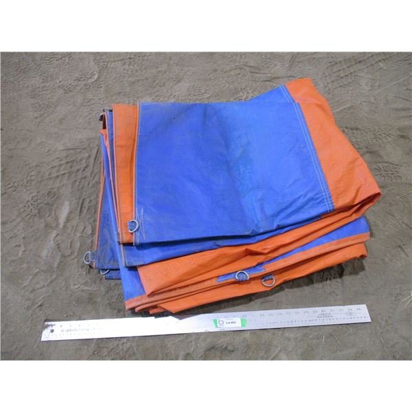 Blue / Orange Tarp Used to Cover a Grain Truck