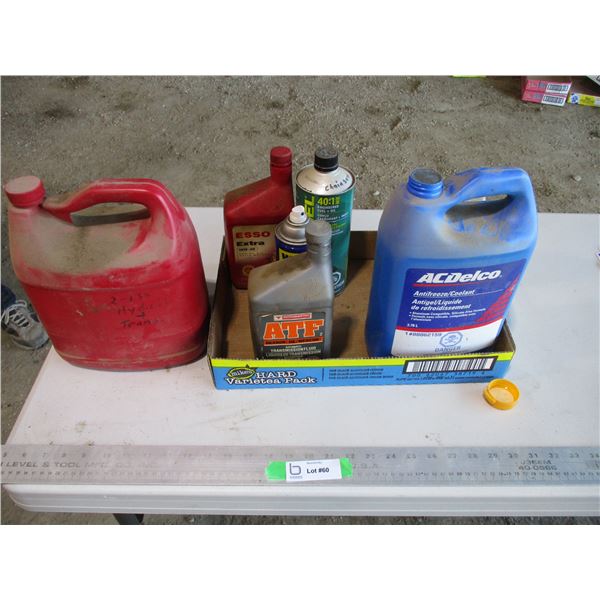 Anti-Freeze (full), six various types of lubricants(partial containers)