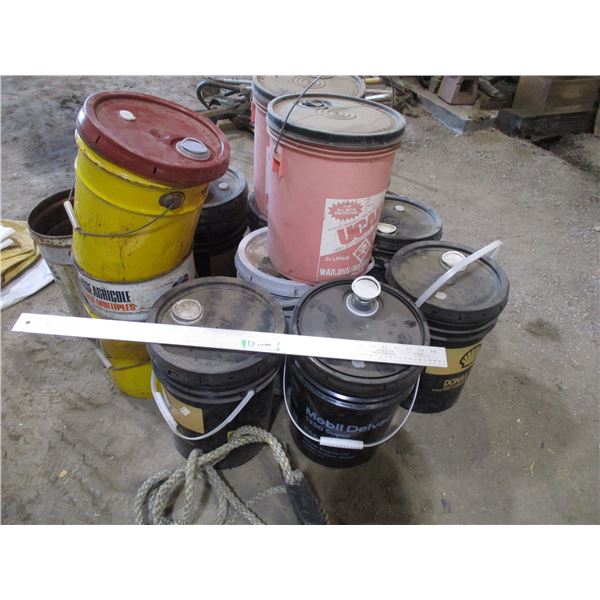 Misc. pails with Tow Rope
