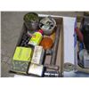 Image 6 : (2) Boxes of Misc. Stuff , Timer Pipe Clamp, Head Lights, Clamps, Battery Post Cleaner,