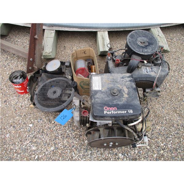 Onan 18hp (Performer) & Onan F3264 Side Shaft Motors plus Misc. Parts