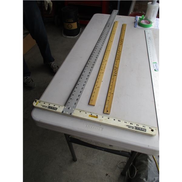 (2) Yard Sticks , Tee Square