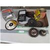 Image 1 : Halogen Lights, Tester Angle Grinder Disks, Brushes Sand Paper.