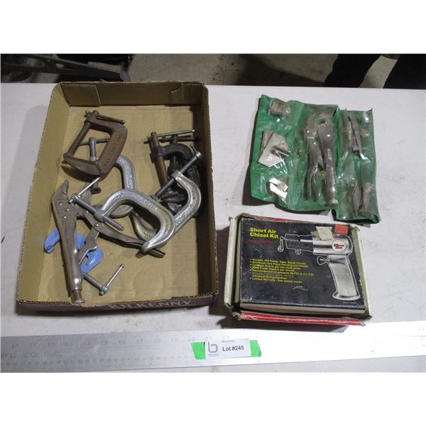 C Clamps, Vise Grips, Short Air Chisel Kit