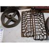Image 3 : (2) Old Air Grilles - 16" Long, (2) Pulleys - 1 is 16", Implement Jack
