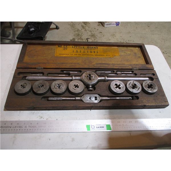Vintage Tap & Die Set in Wooden Box - Little Giant