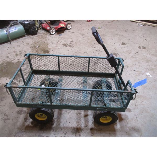 Green Garden Wagon - 40" x 21" - Metal Sides