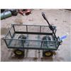 Image 1 : Green Garden Wagon - 40" x 21" - Metal Sides