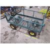 Image 4 : Green Garden Wagon - 40" x 21" - Metal Sides