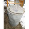 Image 1 : Galvanized Tin Storage Barrel With Lid - 29"