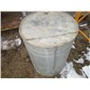 Image 4 : Galvanized Tin Storage Barrel With Lid - 29"