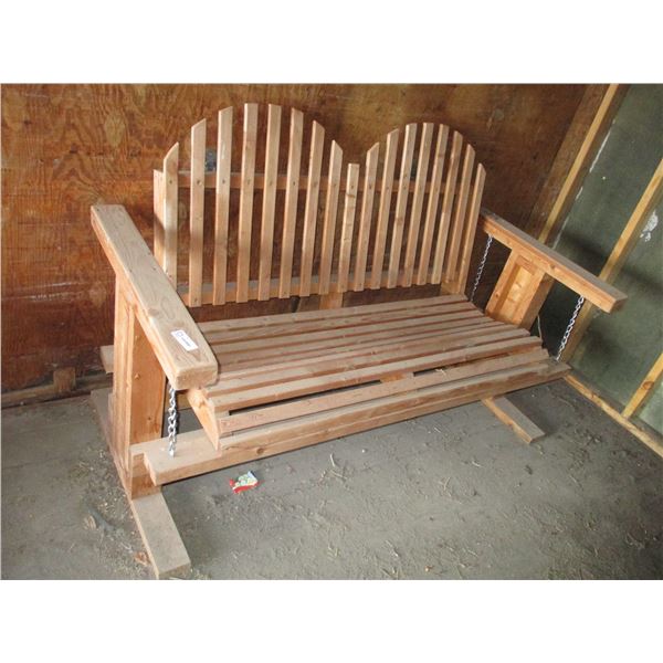 Wooden Swinging Bench - 62" x 27"