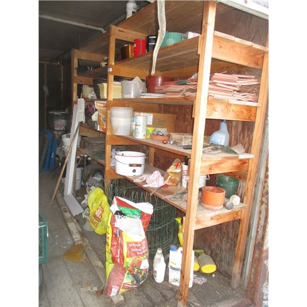 Vintage Wooden Cabinet, Tomato Cages, Garden Fencing, Rain Guage, Watering Cans, Lawn Ornaments, Gar