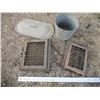 Image 1 : (2) Cold Air Vents, Galvanized Pail, Boiler Lid