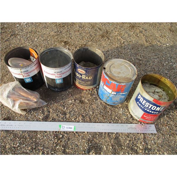 Antifreeze Tins, Transmission Fluid Tins