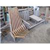 Image 4 : 2 Seater Chaise Lounge Lawn Furniture, (2) Wooden Adirondack Chairs