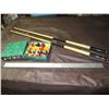 Image 1 : (2) Pool Cues, Set of Aramith Billiard Balls