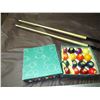 Image 3 : (2) Pool Cues, Set of Aramith Billiard Balls