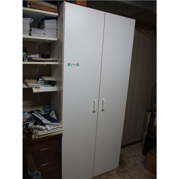 White 2 Door 5 Shelf Cabinet - 30" x 69"