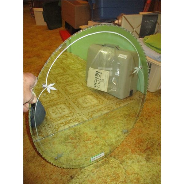 Oval Mirror, Scalloped Edging
