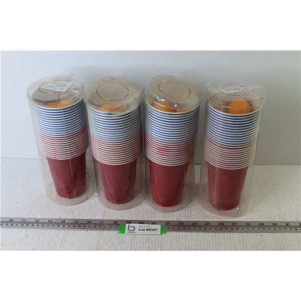(4) Beer Pong Cup Sets