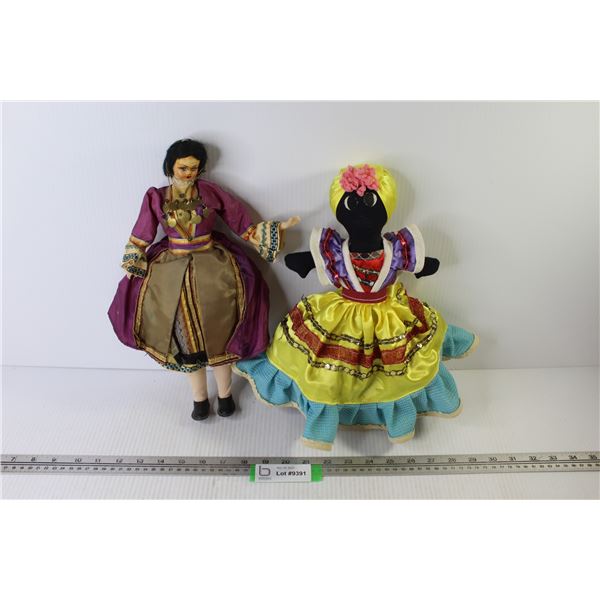 (2) Vintage Dolls - One is Two Headed