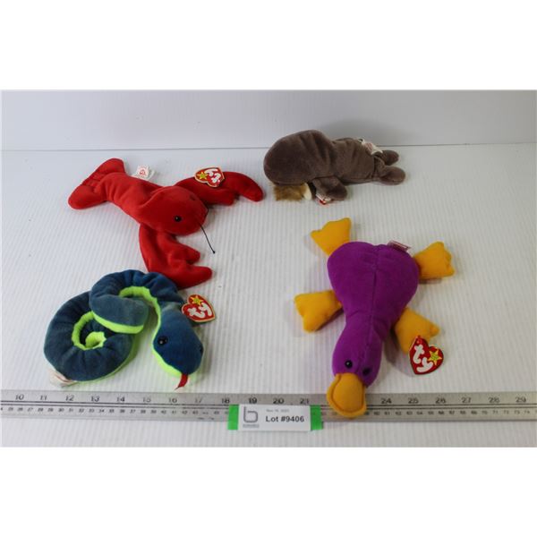 (4) Animal Beanie Babys