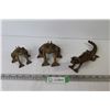Image 1 : (2) Brass Frogs & Lizard