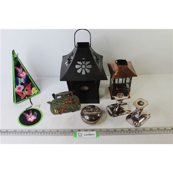 las Vegas Letter Holder - Candle Lanterns - Metal Butterfly Chime - Candle Holders - Metal Trinket D