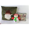 Image 2 : (2) Tree Skirts - (2) Cushions - Snowman Toy