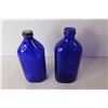 Image 2 : Collection of Blue Glass Bottles & Jars - Phillips, Noxzema, Vicks, Ribbed