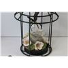 Image 3 : (10) Pair of Gardena Gloves - Ornamental Bird Cage Candle Holder - Glass & Metal Art