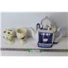 Image 1 : Leonardo Tea Pot - (2) Ceramic Tooth Brush & Cup Set