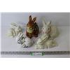 Image 1 : (5) Ceramic Rabbits - One is a Trinket Dish