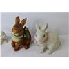 Image 2 : (5) Ceramic Rabbits - One is a Trinket Dish