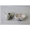 Image 5 : (5) Ceramic Rabbits - One is a Trinket Dish