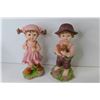 Image 2 : (2) Ceramic Figures - (2) Resin Figures