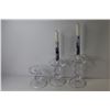 Image 4 : (3) Glass Candle Holders